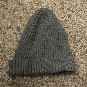 Express Gray Ribbed Knit Beanie